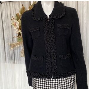 Mac & Jac Black Ruffled Women's Jacket